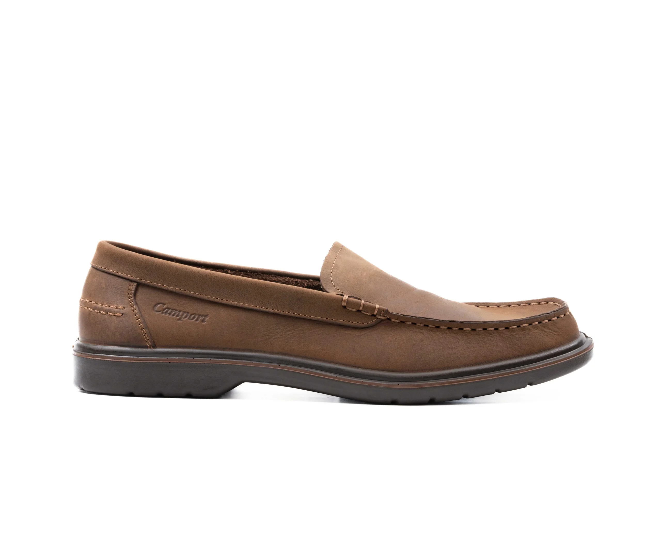 Homem Camport Mocassins^Sapato Pu Boat Castanho